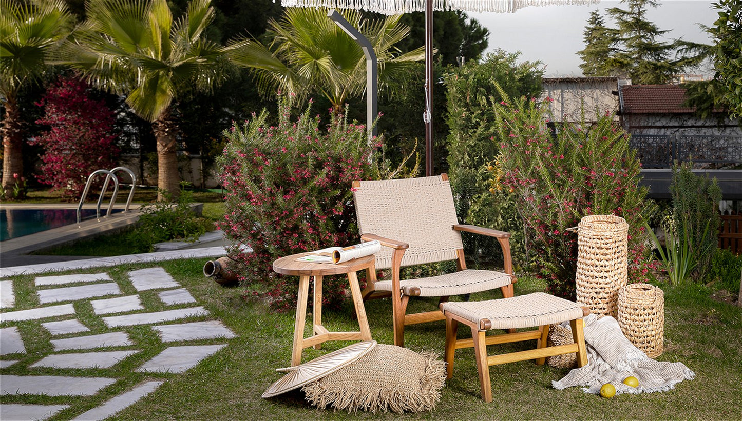 Freya Iconic Garden Accent Chair and Footstool