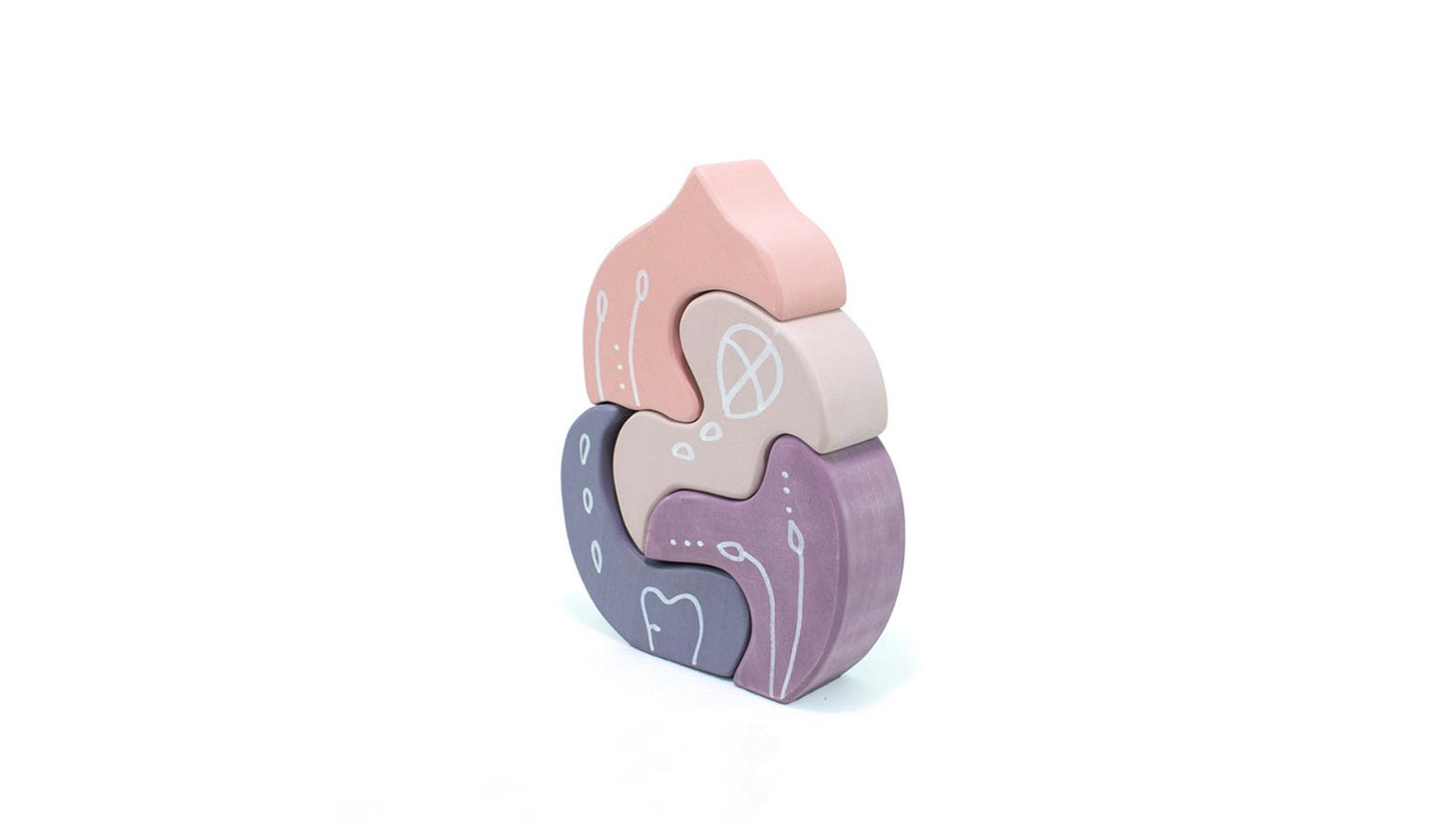 Waldorf Wooden Coral Toy - Lilac