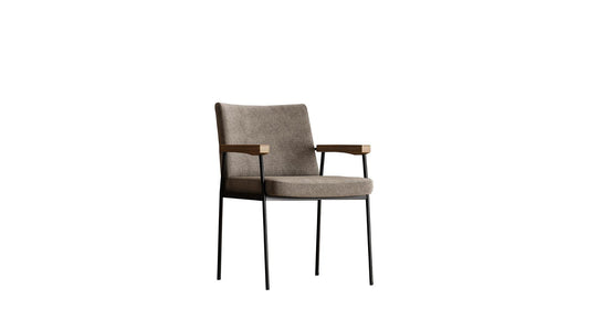 Grant Chair - Black Leg - Grey Fabric