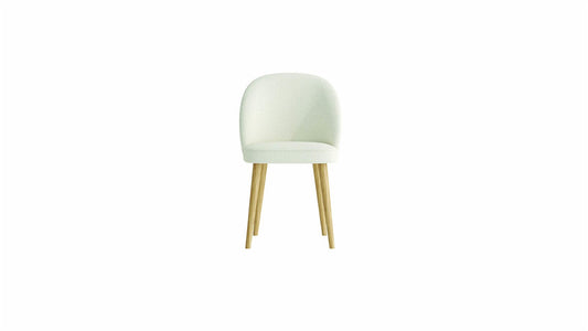 Soffice Chair - Sapphire Oak Legs - White Fabric