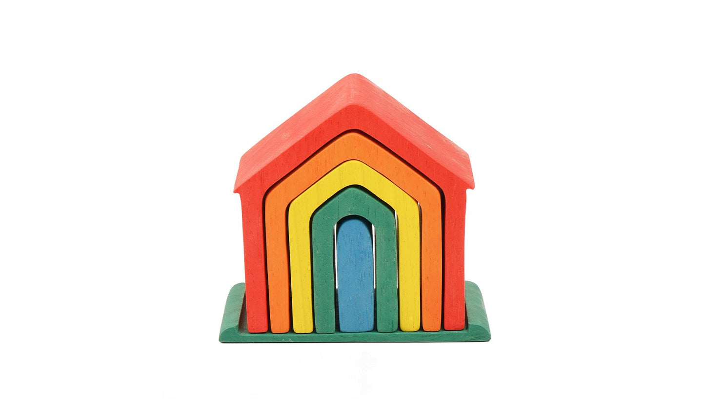 Waldorf Wooden Rainbow House Toy