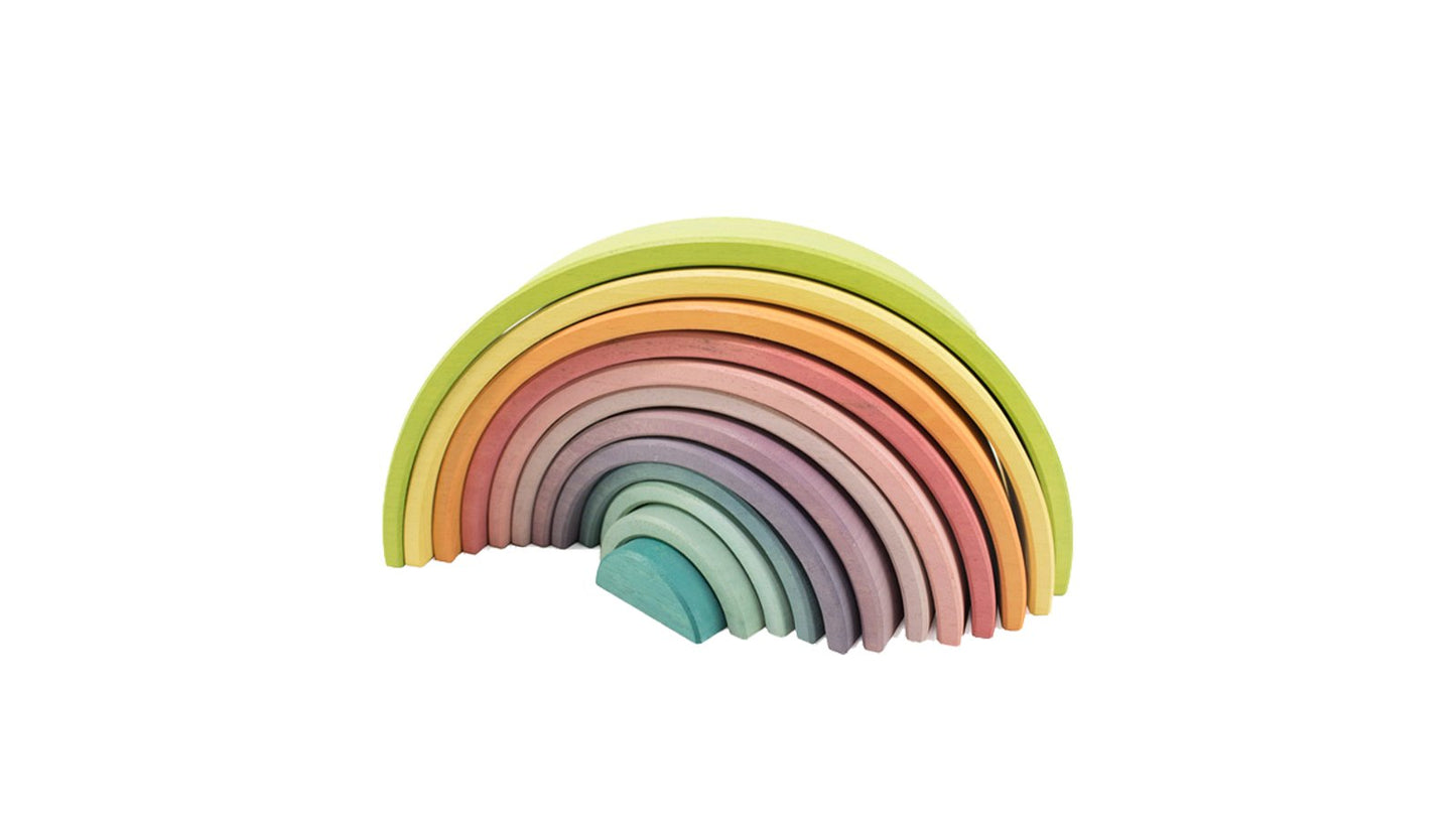 Waldorf 12 Piece Wooden Rainbow Stacker Toy